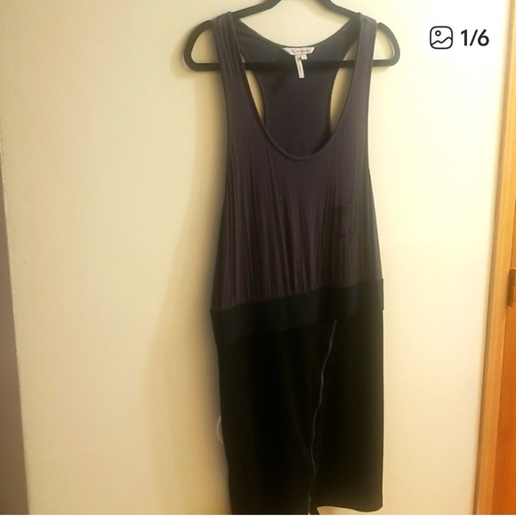 BCBG Backless Dress in Black and Dark Gray - Picture 1 of 6